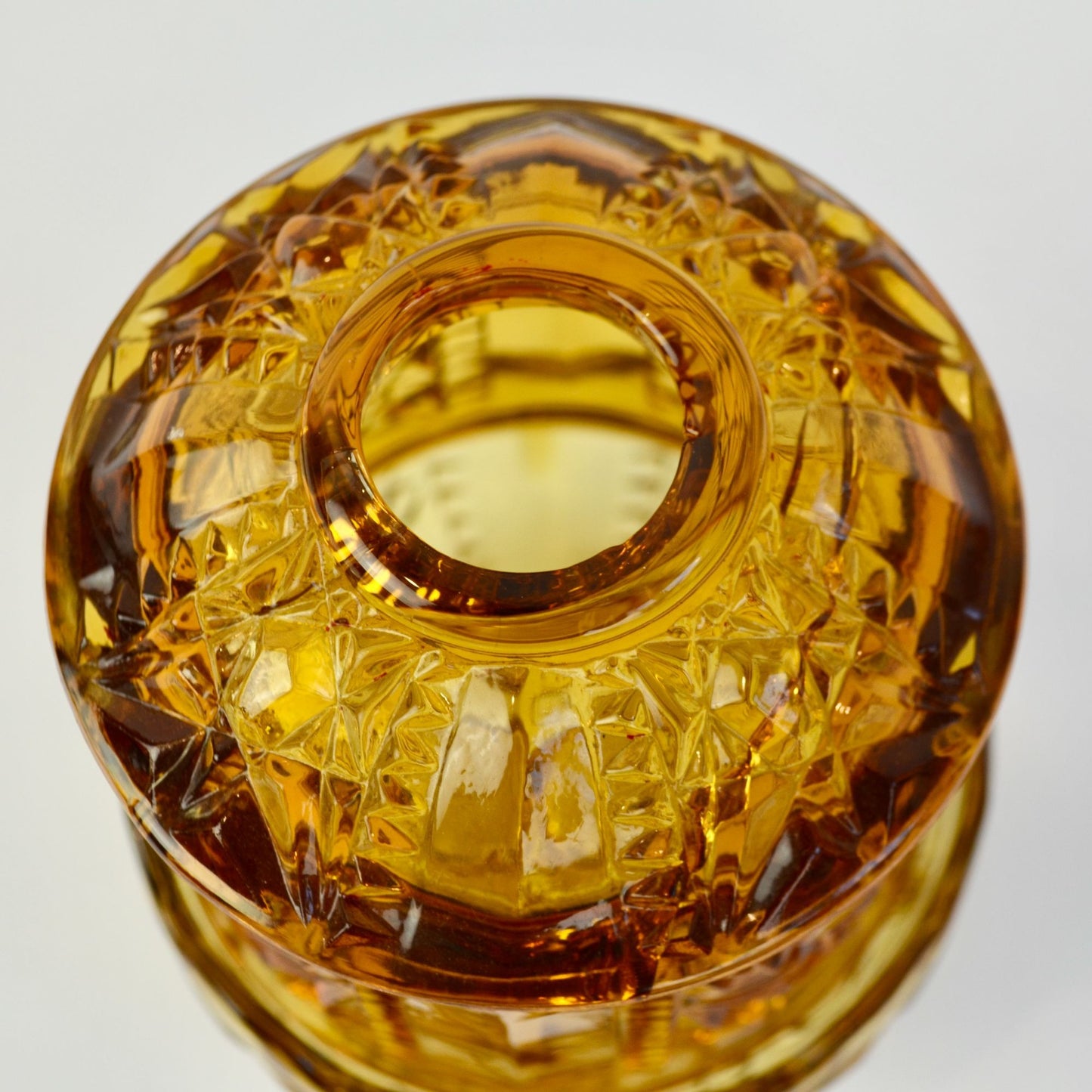 Vintage Fairy Lamp Stars & Bars Amber CRACKED READ