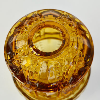Vintage Fairy Lamp Stars & Bars Amber CRACKED READ