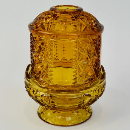 Vintage Fairy Lamp Stars & Bars Amber CRACKED READ