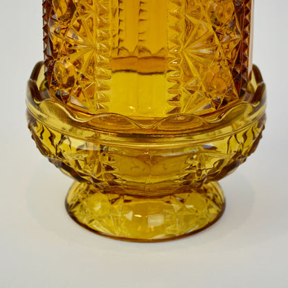 Vintage Fairy Lamp Stars & Bars Amber CRACKED READ