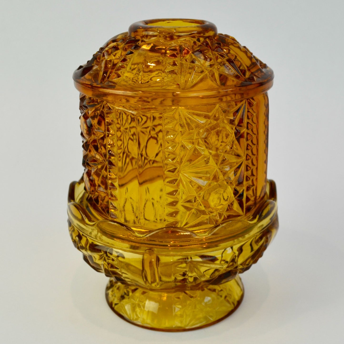 Vintage Fairy Lamp Stars & Bars Amber CRACKED READ