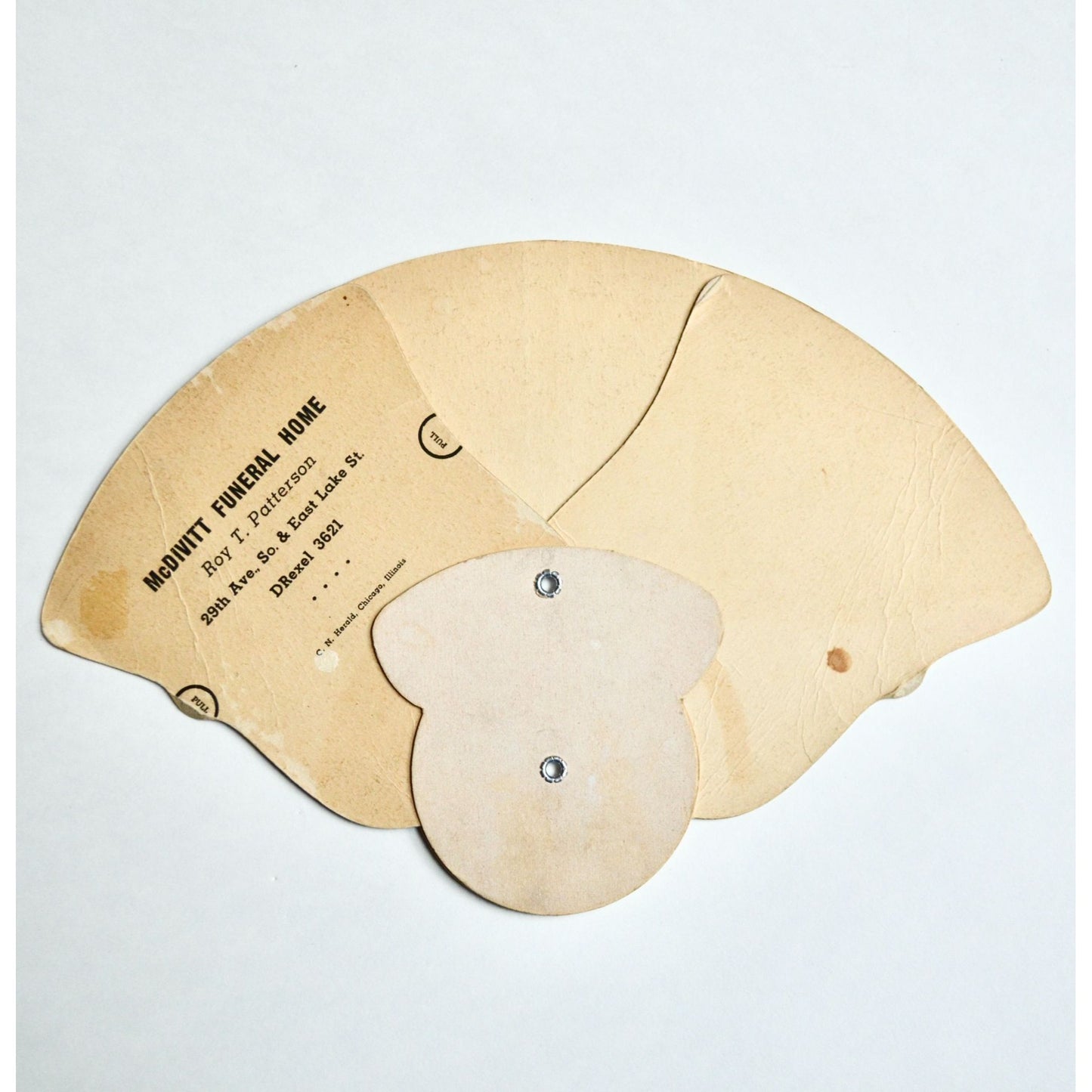 Vintage Funeral Home Last Supper Expandable Hand Fan Cardboard Paper