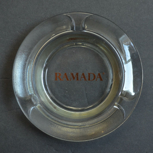 Vintage Ramada Clear Glass Hotel Ashtray