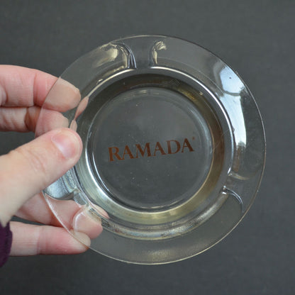 Vintage Ramada Clear Glass Hotel Ashtray