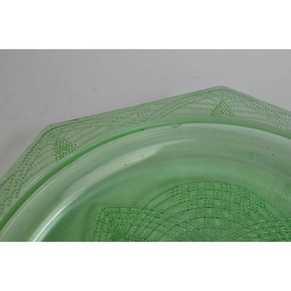 Vintage Anchor Hocking Princess Grill Plate Vaseline Green 10.5" READ