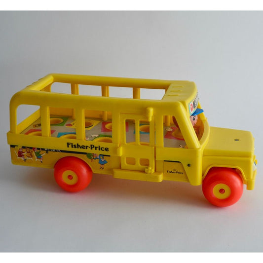 Fisher Price Little People School Bus Pull Toy NO STRING