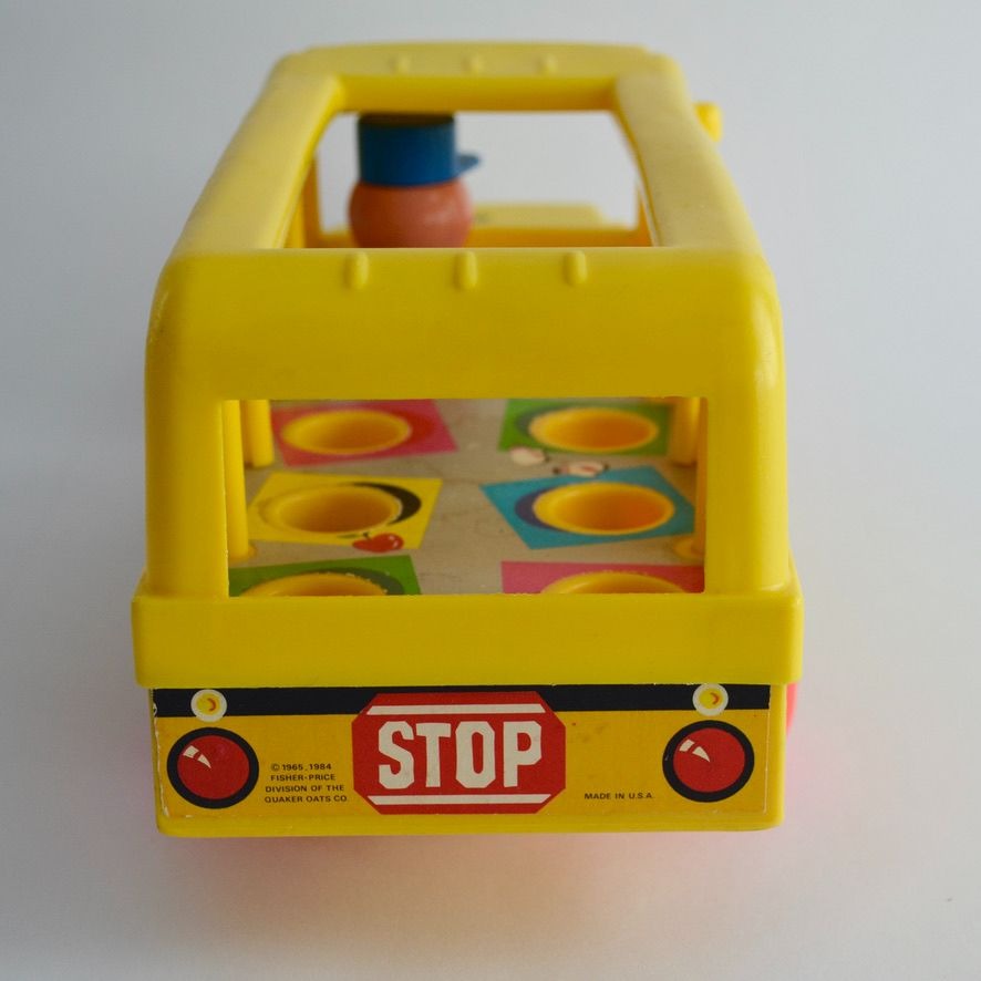 Fisher Price Little People School Bus Pull Toy NO STRING