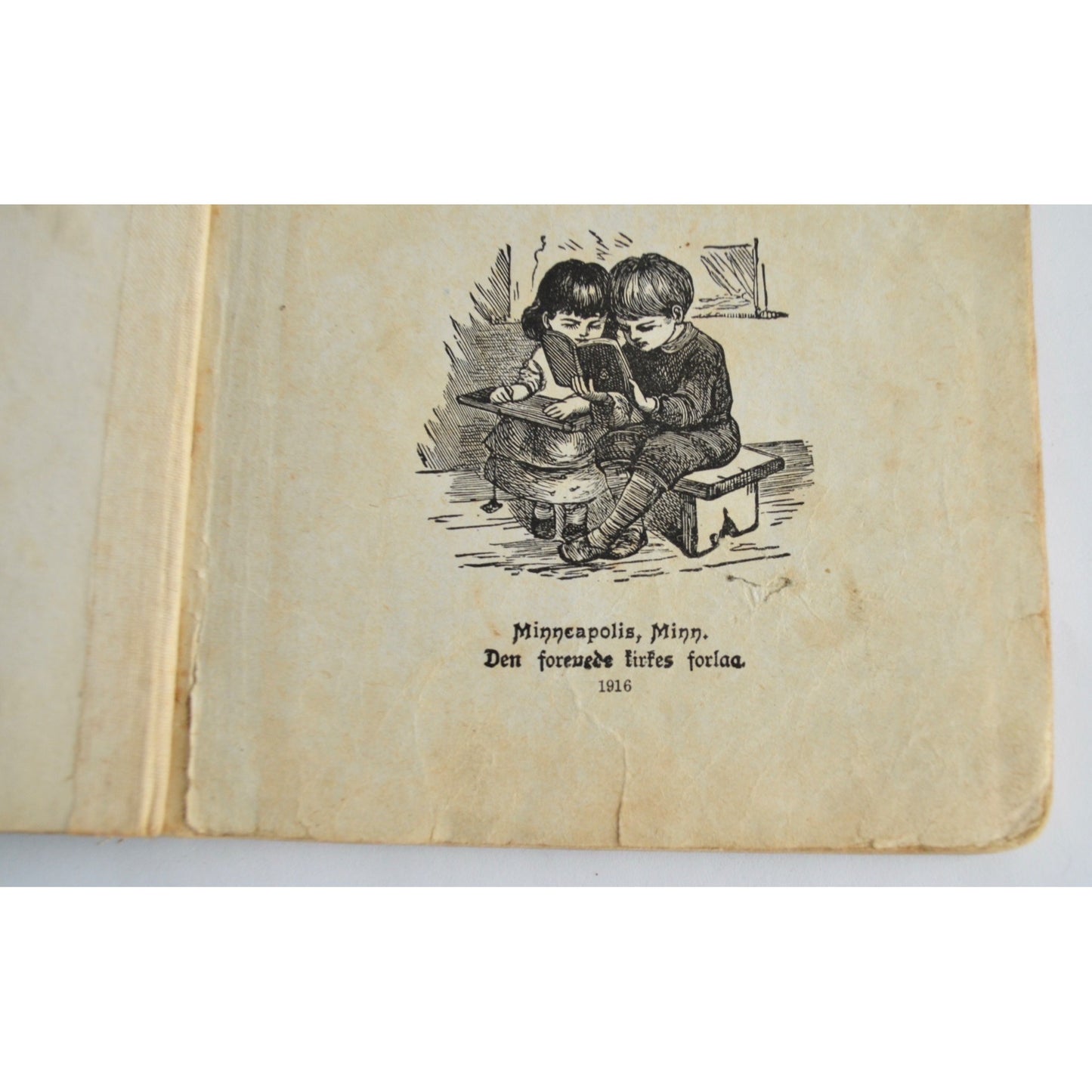 1916 Antique Norwegian Children's Reader Book