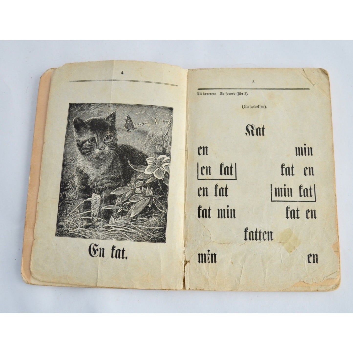 1916 Antique Norwegian Children's Reader Book