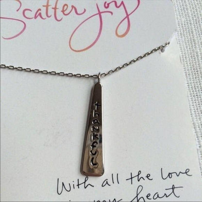 Brand New Thankful Silver Pendant Necklace