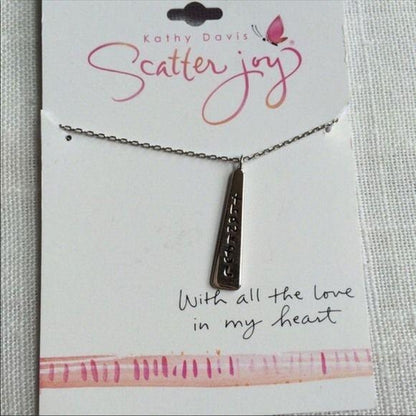 Brand New Thankful Silver Pendant Necklace
