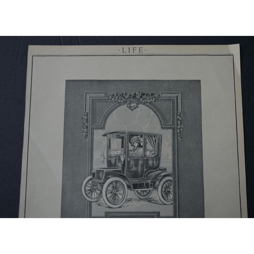 Antique 1911 Life Magazine Advertisement Babcock Electric Carriage Car Company