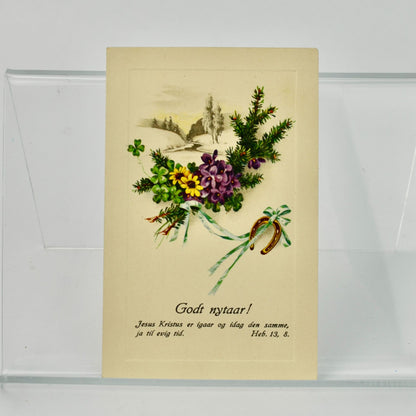Vintage 1920s Godt Nytaar Postcard