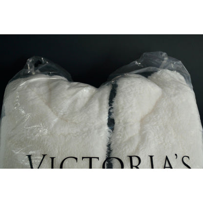 Victoria's Secret Pink Teddy Sherpa Fleece White Jacket Full Zip Large New