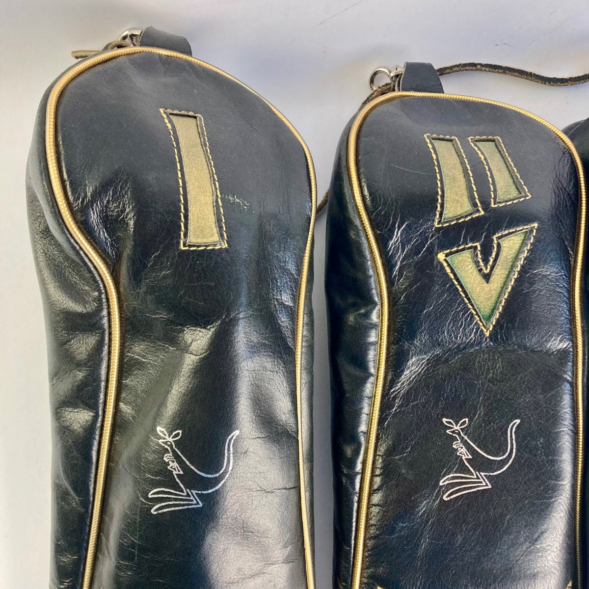Vintage MacGregor Golf Club Head Covers Leather Kangaroo I II III IV