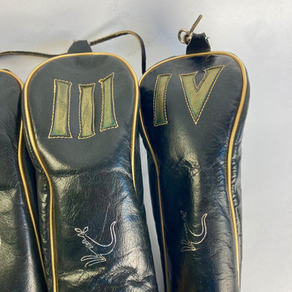 Vintage MacGregor Golf Club Head Covers Leather Kangaroo I II III IV