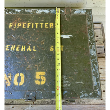 Vintage Pipefitters General Set No. 5 Trunk Box OD Green US Army Military