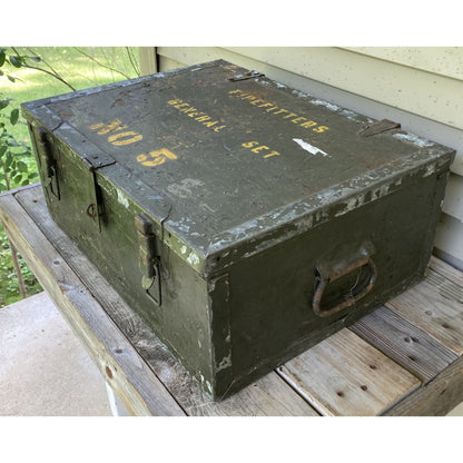 Vintage Pipefitters General Set No. 5 Trunk Box OD Green US Army Military