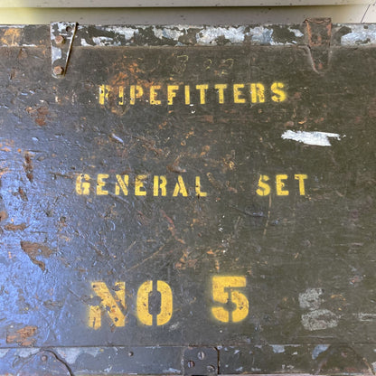 Vintage Pipefitters General Set No. 5 Trunk Box OD Green US Army Military