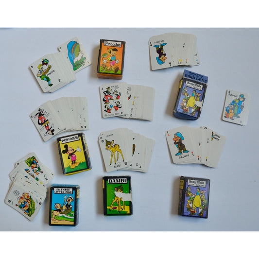 Disney Mini Card Games Sets Lot Vintage Bambi Pinocchio Snow White
