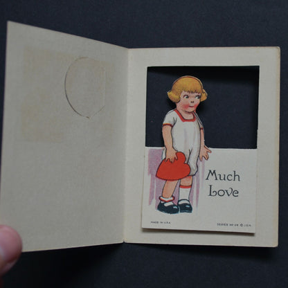 Vintage Valentine My Card Moon Girl Yellow Dress