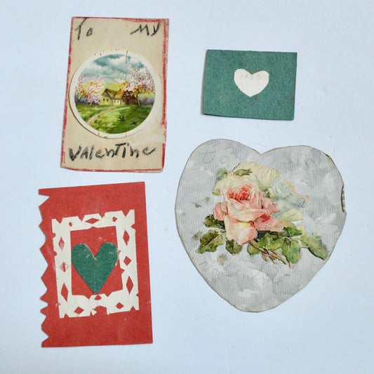 1930s Vintage HANDMADE OOAK Valentine Cards Unique Lot #6