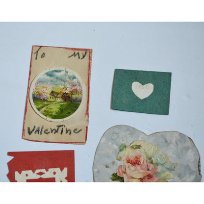 1930s Vintage HANDMADE OOAK Valentine Cards Unique Lot #6