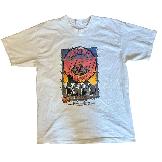 Vintage 1997 WCW Spring Stampede T-Shirt Size XL Tupelo, Mississippi Wrestling