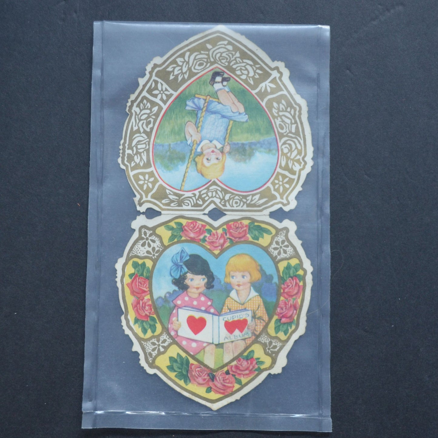 Vintage Valentine Card Laser Cut Cupids Album