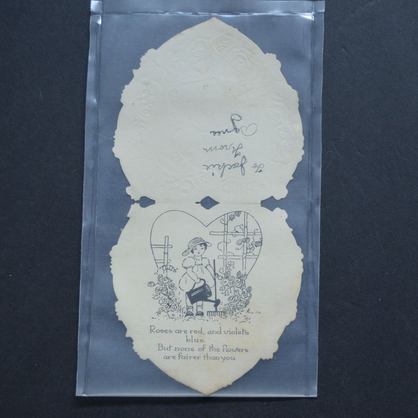 Vintage Valentine Card Laser Cut Cupids Album