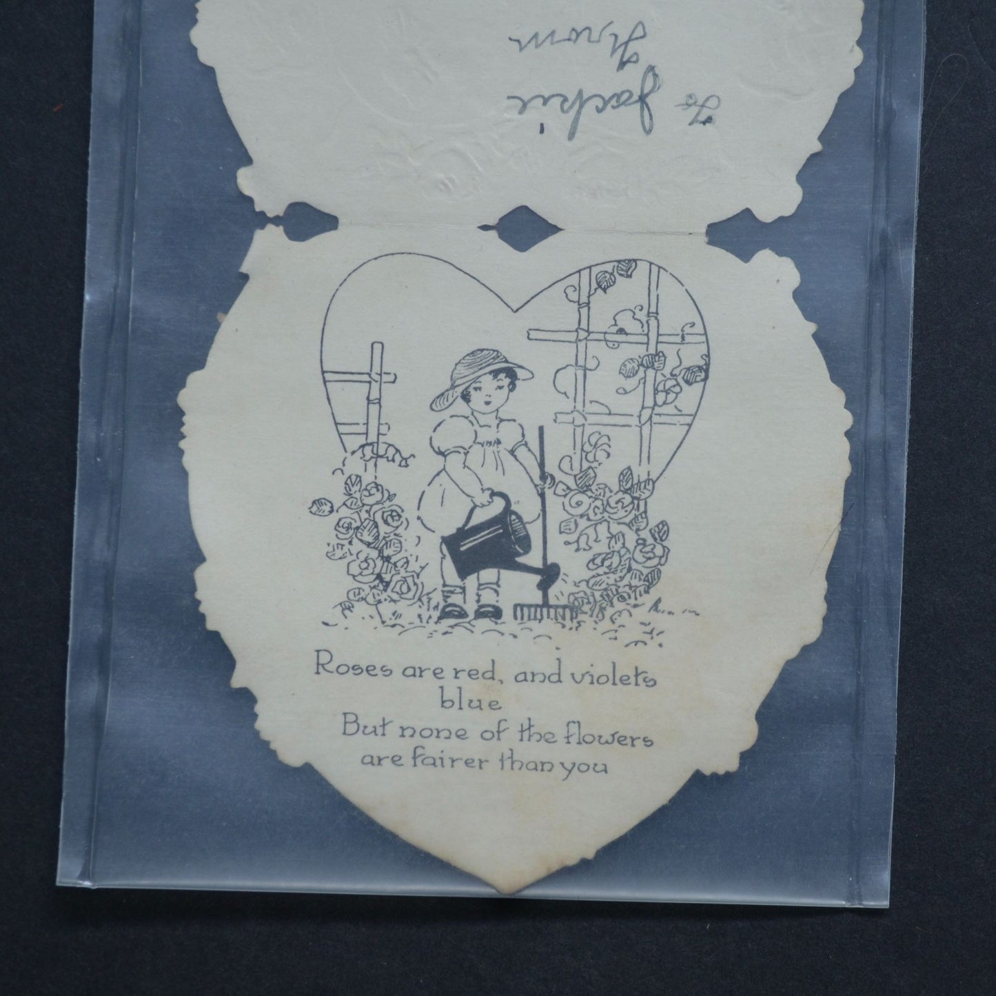 Vintage Valentine Card Laser Cut Cupids Album
