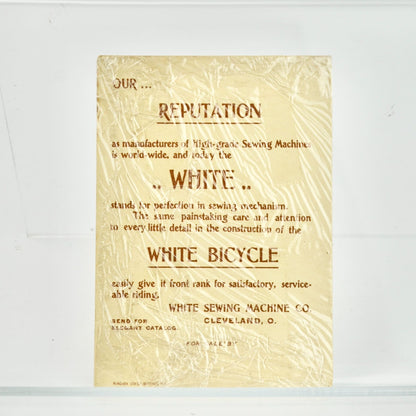 White Sewing Machine Co. Antique Victorian Trading Card Trade