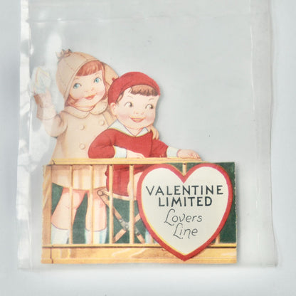 Vintage Valentine Card Limited Lovers Line Boy Girl