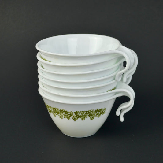 Corelle Crazy Daisy Hook Handle Mugs Lot of 7 Vintage