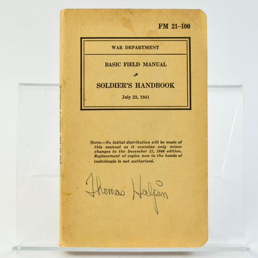 WWII 1941 Basic Field Manual FM 21-100 Soldier's Handbook US Army Vintage Book