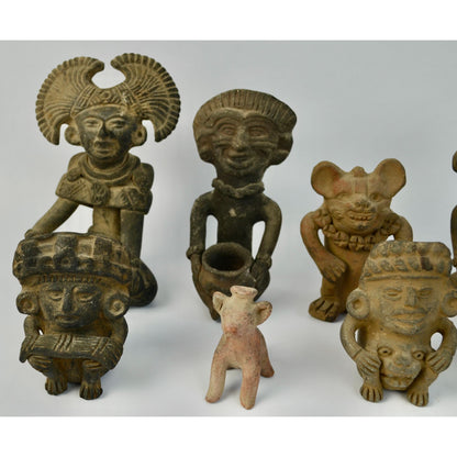 Museum Copies Terra Cotta Pre-Historic Zapotec Indians Oaxaca Mexico 1960s Vintage