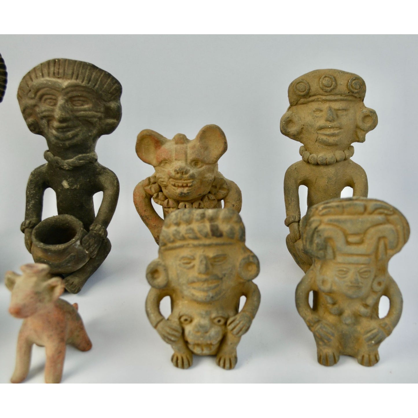 Museum Copies Terra Cotta Pre-Historic Zapotec Indians Oaxaca Mexico 1960s Vintage