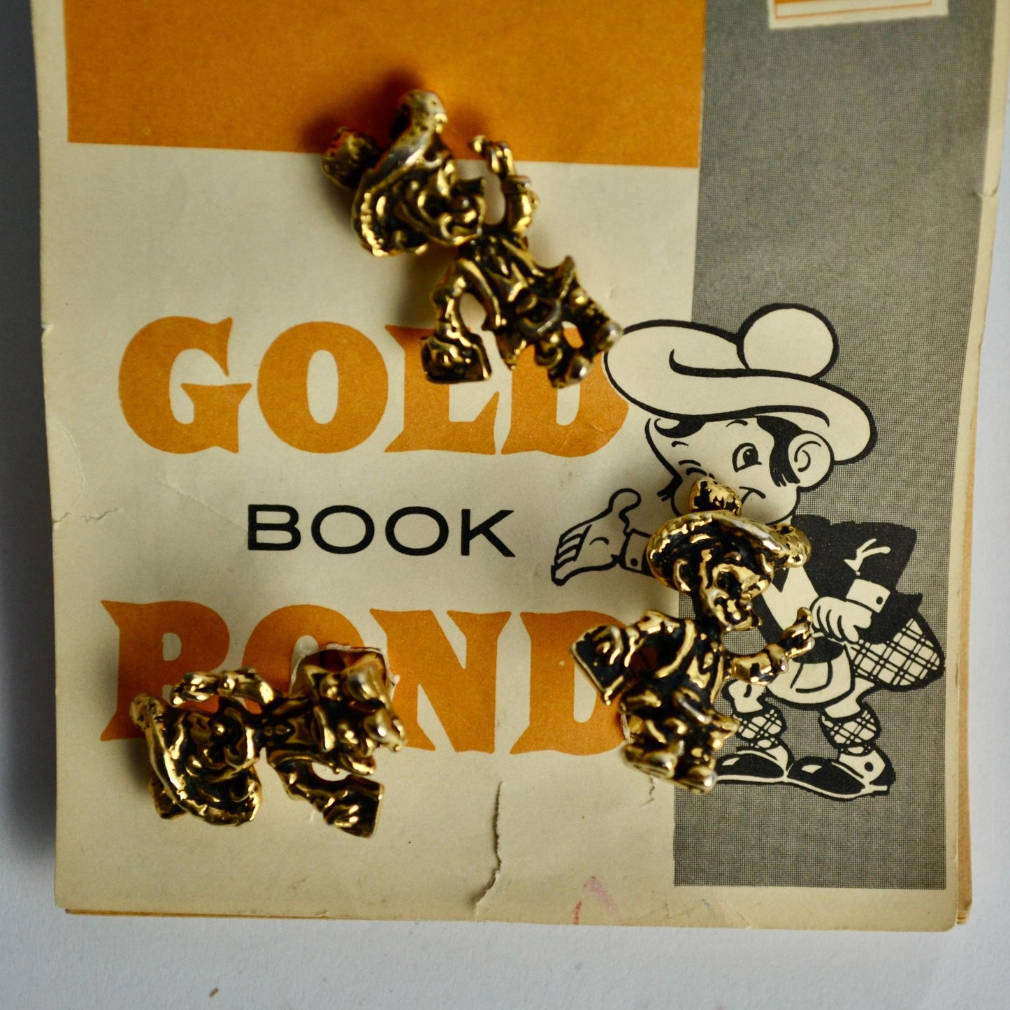 Vintage Gold Bond Sandy Saver Tie Clip & Cuff Links w/ Booklet