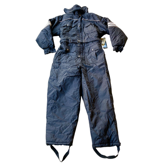Vintage NOS Original Windbreaker Snowsuit Snowmobile Suit Size L Black