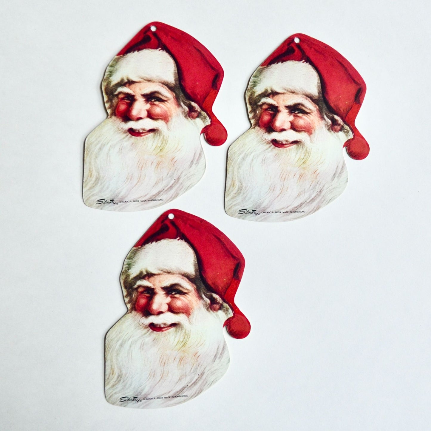 Silvestri Santa Tags Vintage Unused Set of 3
