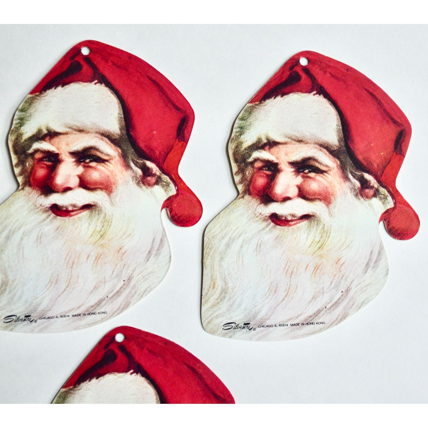 Silvestri Santa Tags Vintage Unused Set of 3