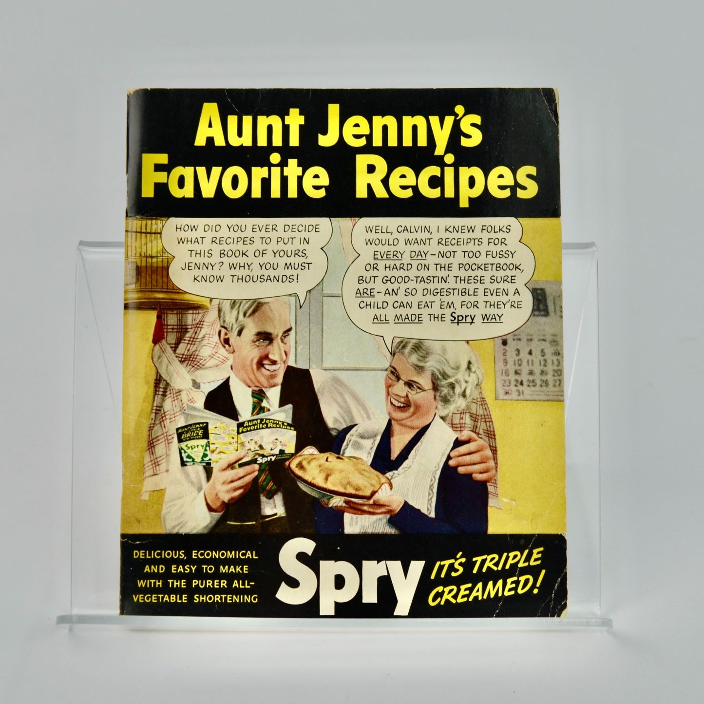Aunt Jenny's Favorite Recipes Spry Vegetable Oil Shortening Cookbook