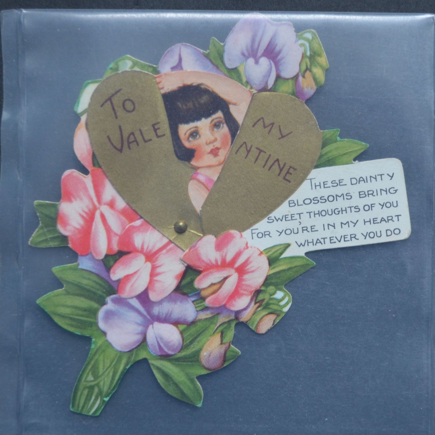 Vintage Valentine Mechanical To My Dainty Blossoms