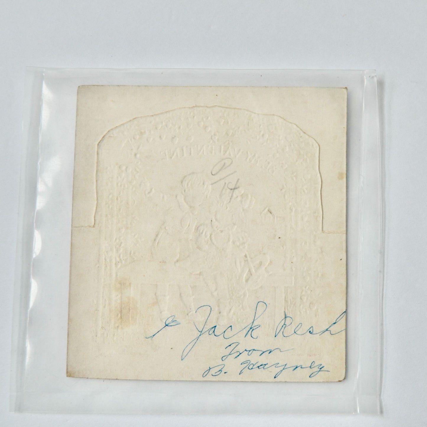 Beistle Easel Vintage Valentine's Card Be My Valentine Boy Girl Bench