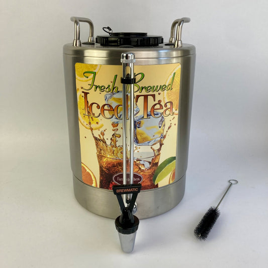 Vintage Brewmatic Farmer Iced Tea Dispenser Stainless Steel #1250508 Commercial