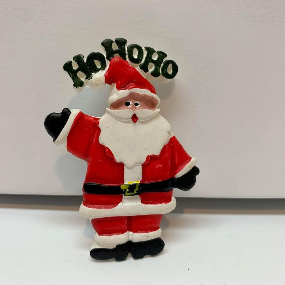 Vintage Santa Brooch Plastic