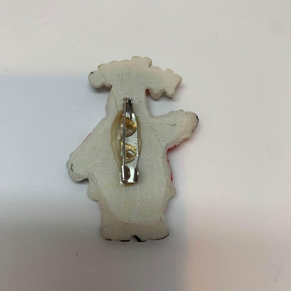 Vintage Santa Brooch Plastic