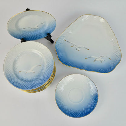 Bing & Grondahl Denmark Seagull Plates Dishes Set Triangular Saucer Bread Plates