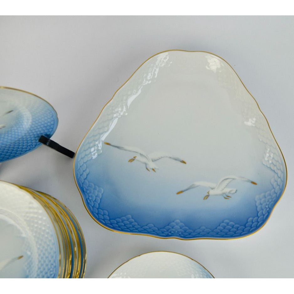 Bing & Grondahl Denmark Seagull Plates Dishes Set Triangular Saucer Bread Plates