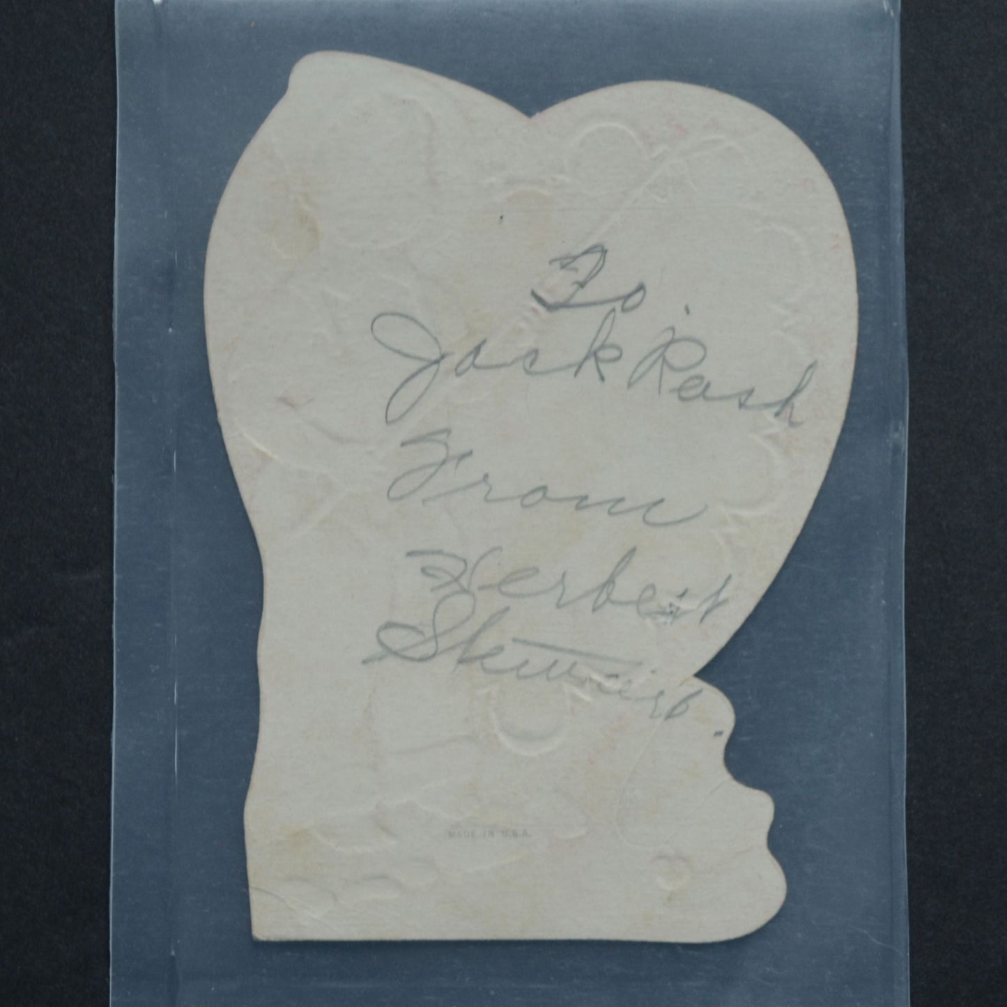 Vintage Valentine Card Boy Fishing Hook and Line